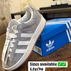 Adidas Campus 00 Grey Gum Sizes 5.5y, 6y, & 7y