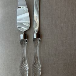 Waterford Lismore Crystal Cake Knife and Server Set