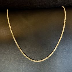 OroAmerica 14K French Rope Chain Necklace 25inches