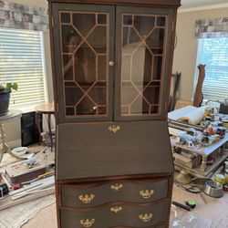 Renovated Walnut Secretary Bookshelf