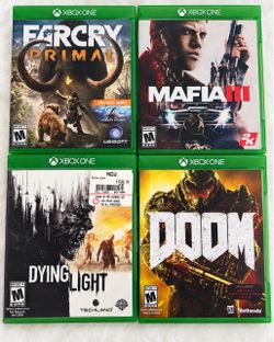 Xbox One 4-Game Bundle – DOOM, Dying Light, Far Cry Primal & Mafia III – Like New