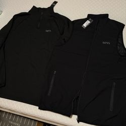 Mens Golf Running Vest And 1/4 Zip Médium/large