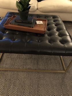 World market sale leather ottoman
