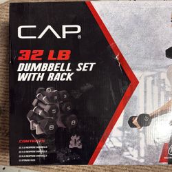Cap 32 Lb Dumbbell Set With Rack