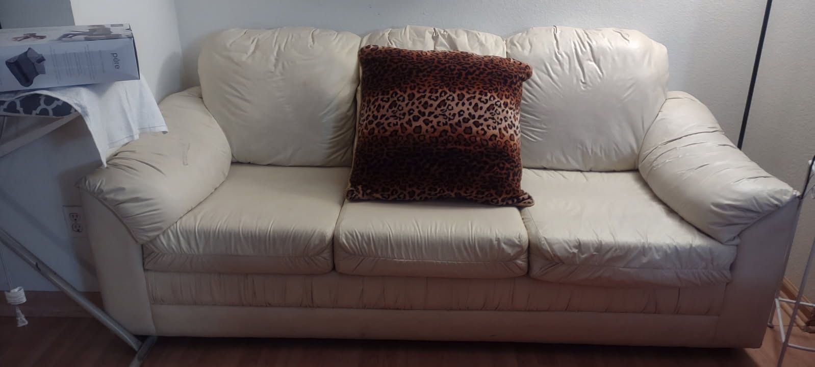 Tan leather couch