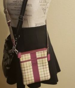 Vintage pink  And plaid Crossbody And Shoes