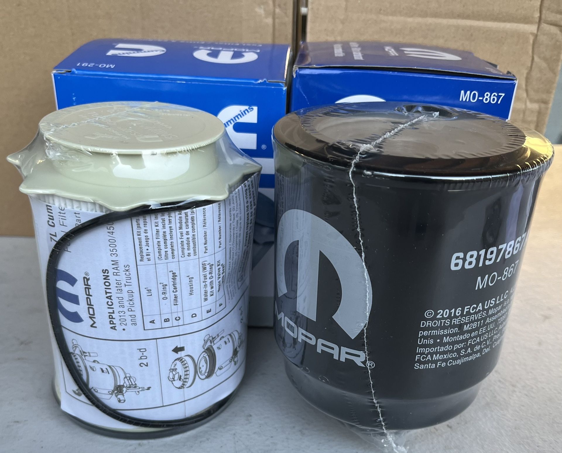 Filters - Dodge Ram 6.7 Liter Diesel Fuel Filter Water Separator Set Mopar OEM