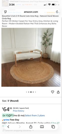 Jute rug nursery play room etc