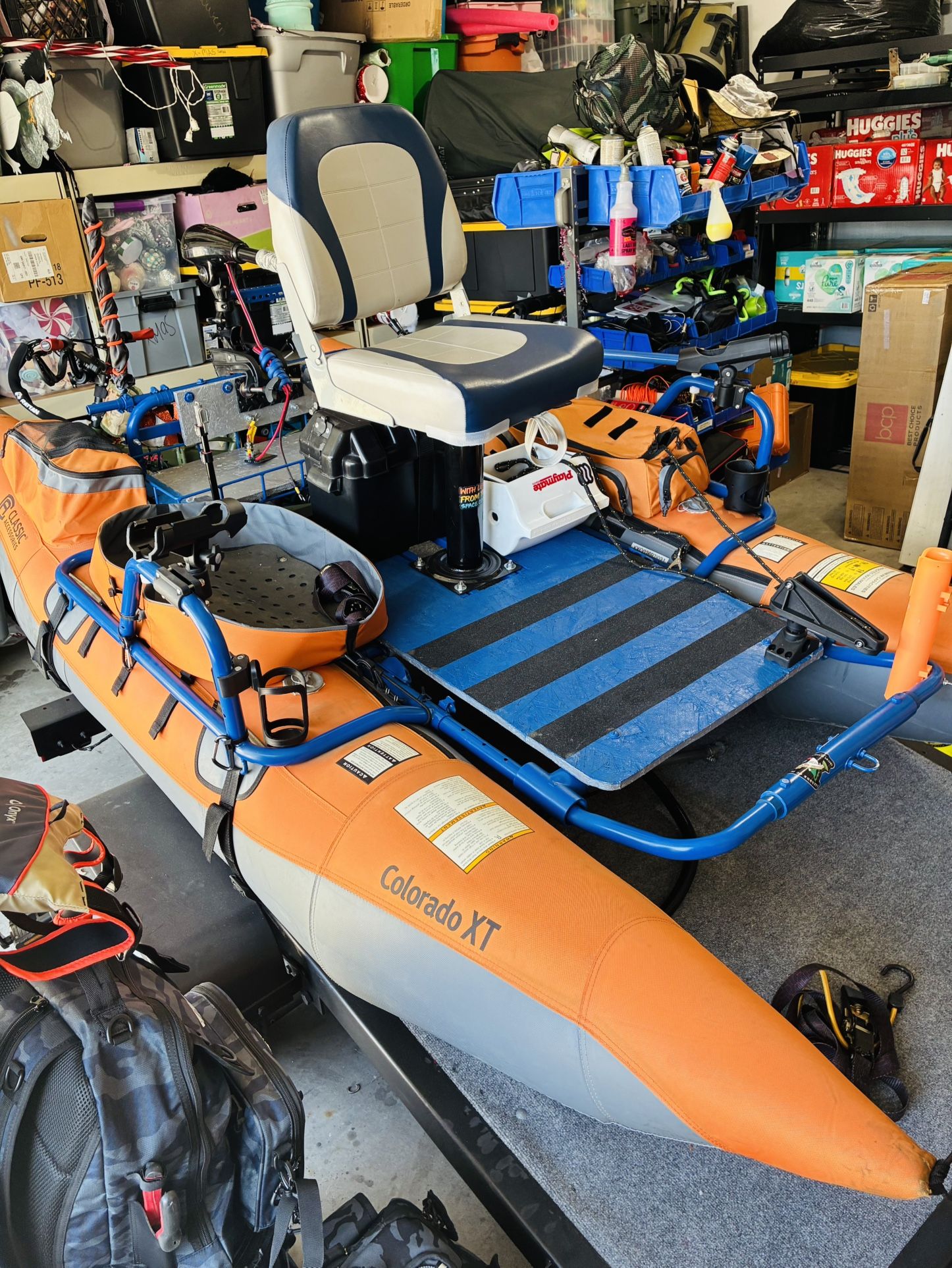 Colorado XP Inflatable Pontoon Fishing Boat And Trailer