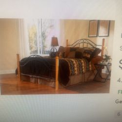 Free Full size Wood and Metal Bed