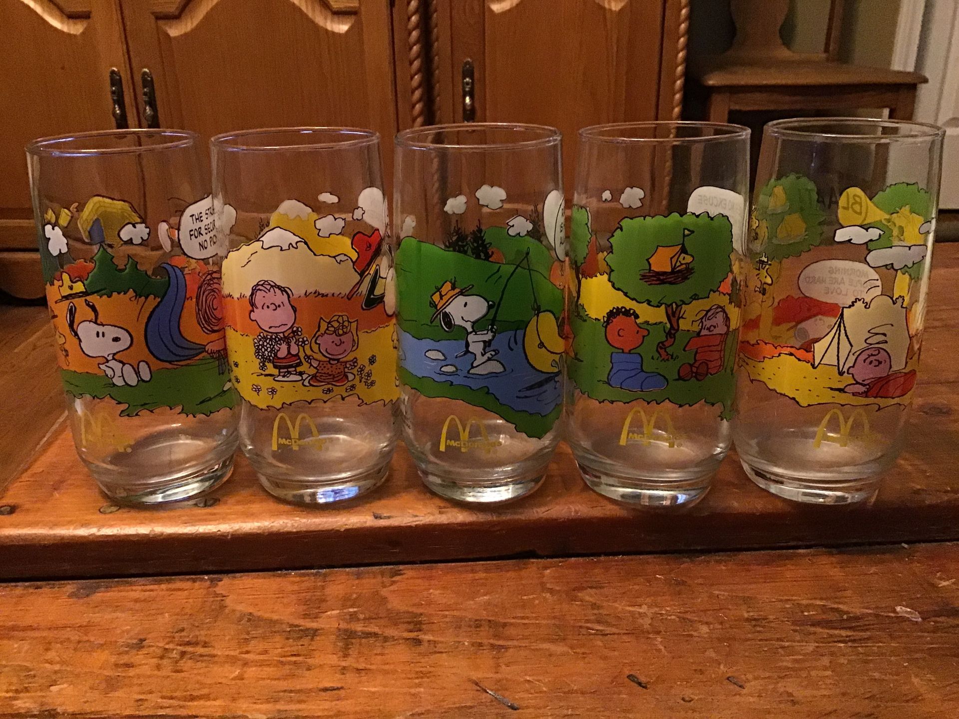 Charlie Brown drinking glasses