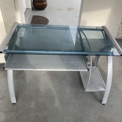 Glass Top Computer Desk 