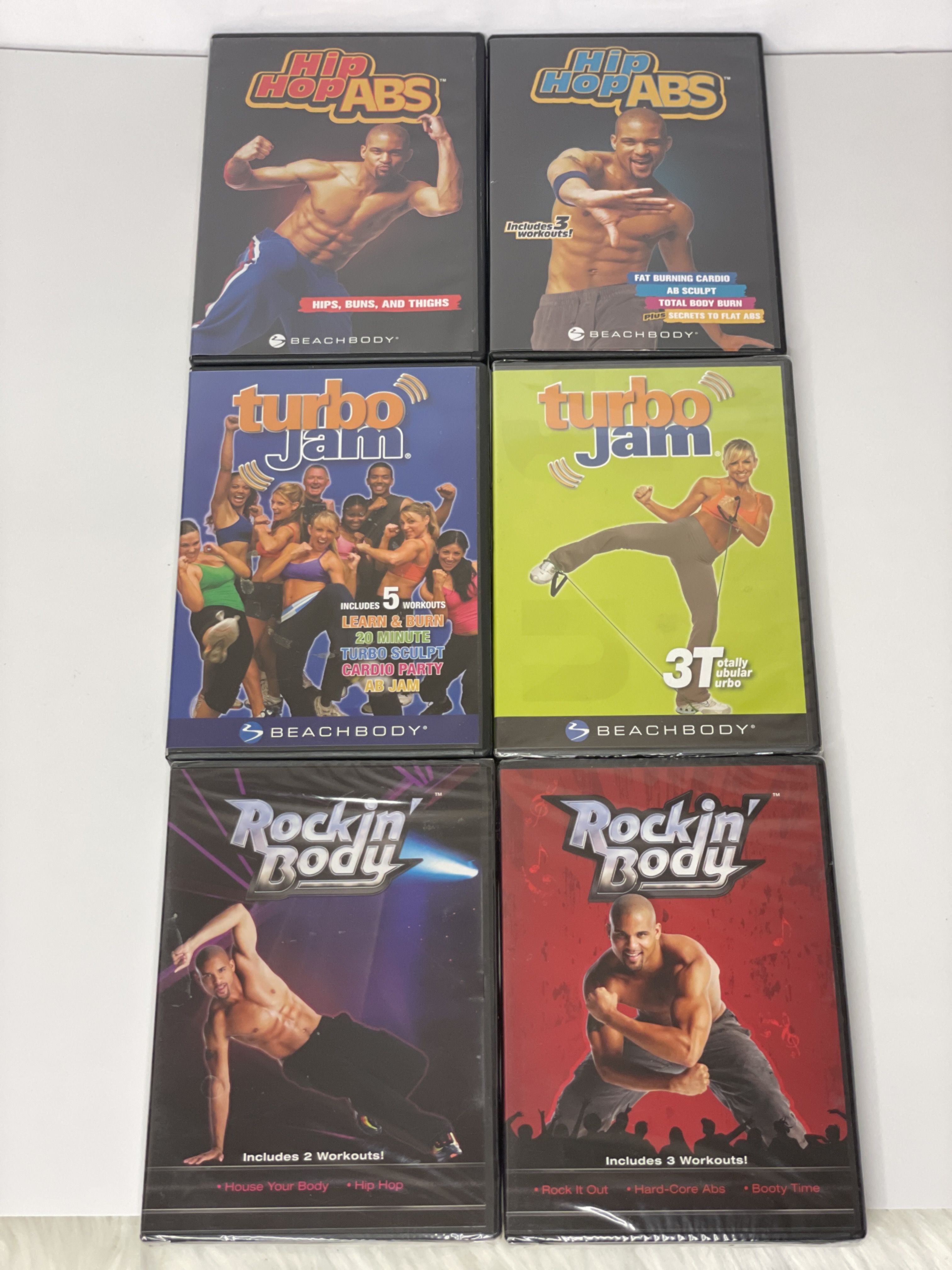 BeachBody Turbo Jam, Rockin Body, Hip Hop Abs Shaun T New & Pre-owned Used DVDs