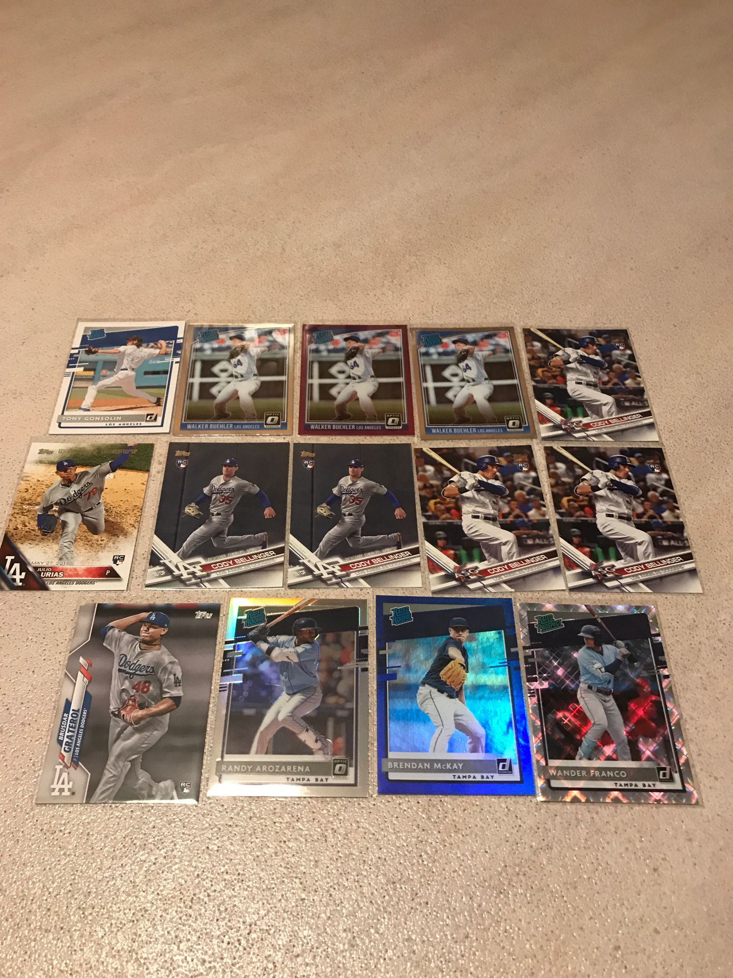 LA DODGERS vs TAMPA BAY RAYS 14 Card Lot