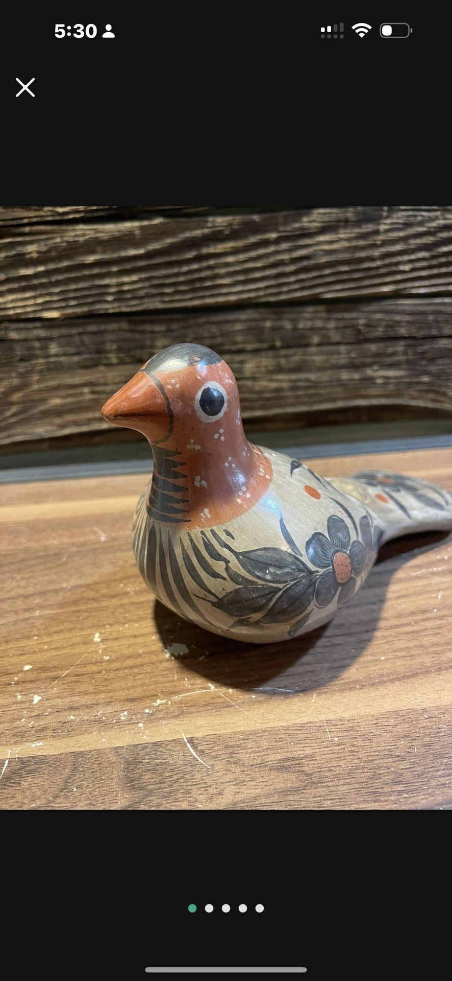 Vintage Mexican Folk Art Tonala Bird/Dove