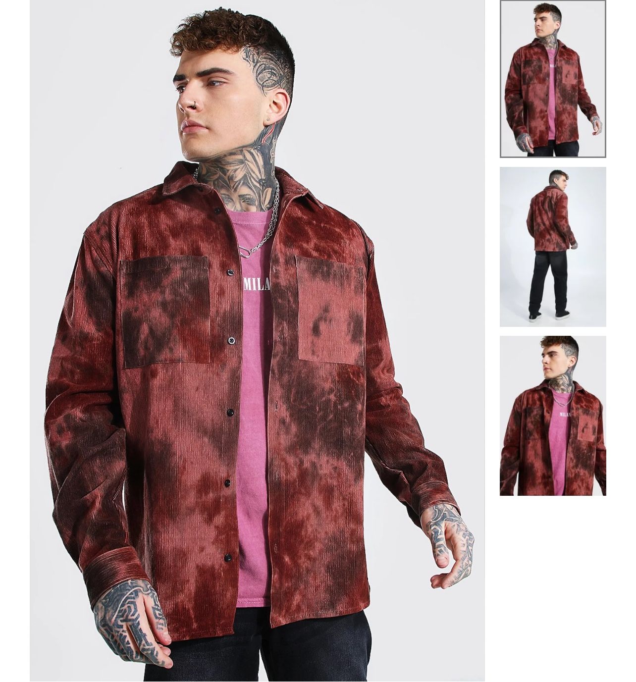 OVERSIZED TIE DYE CORD SHIRT