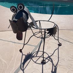 Plant Stand Plantar Pot Holder With Dog Head Metal
