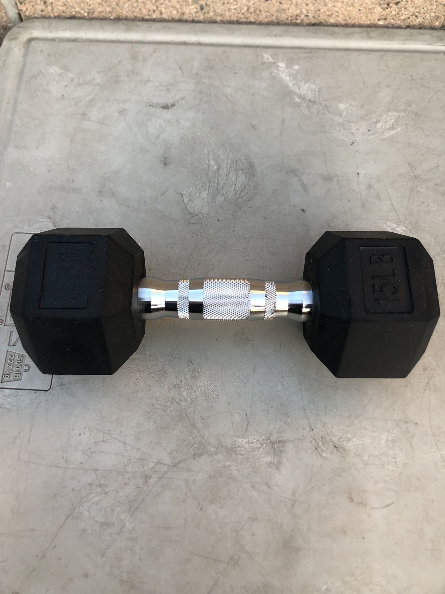 Cap Barbell 15lb Rubber Hex Dumbbell Single