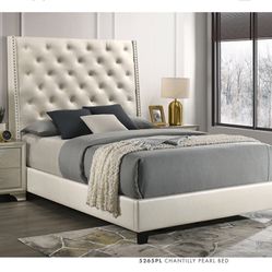 Brand New Queen Size 6foot Tall Beige Bed Frame With New Mattress/Fast Delivery 