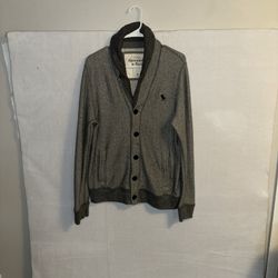 Abercrombie & Fitch Cardigan Sweater Men’s Medium Gray Buttons Casual 