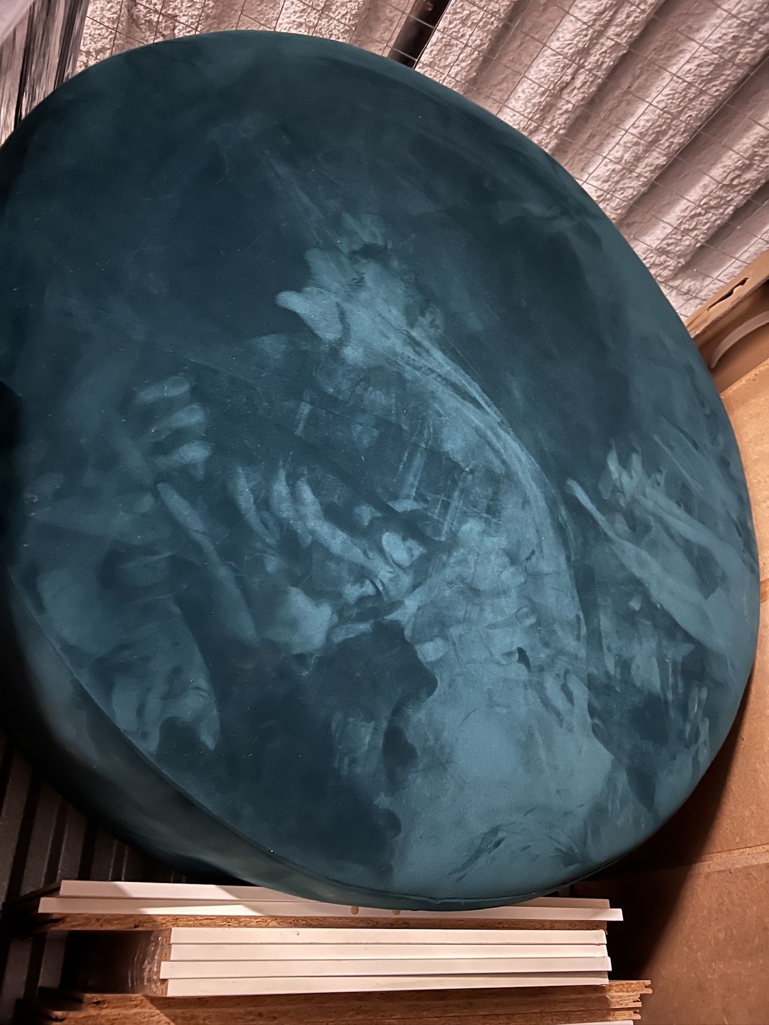 Large Teal Ottoman - Dania Furniture