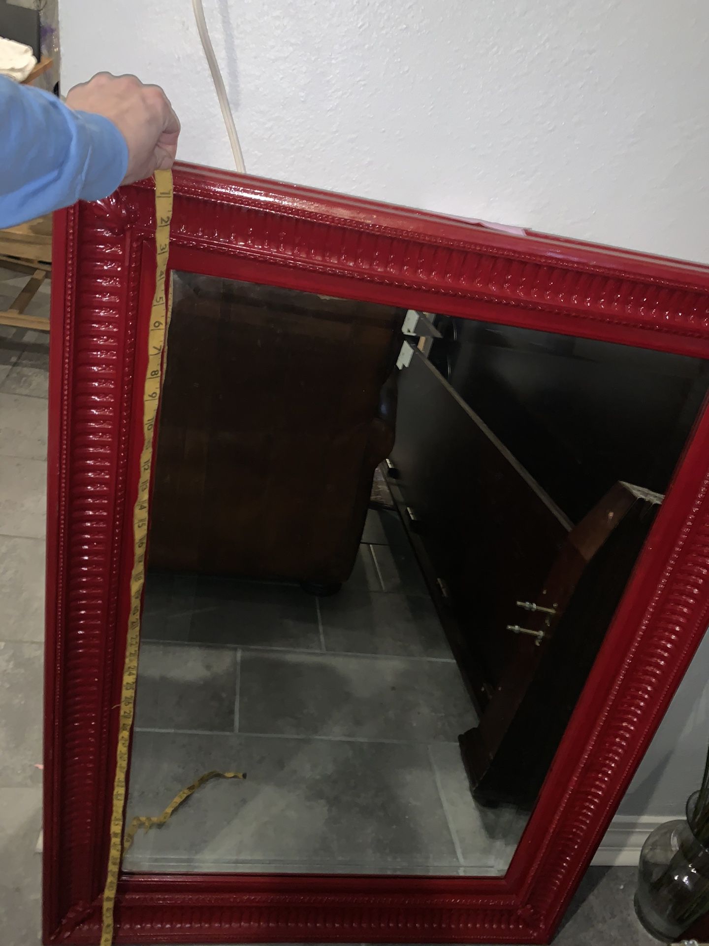 Big Framed red mirror