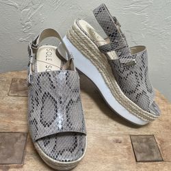NEW Leather Upper, Snakeskin Wedges 6.5