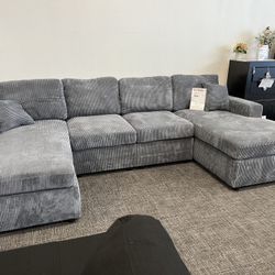 Gray Sofa Sectional U- Shape Couch