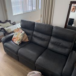 RECLINING LEATHER SOFA