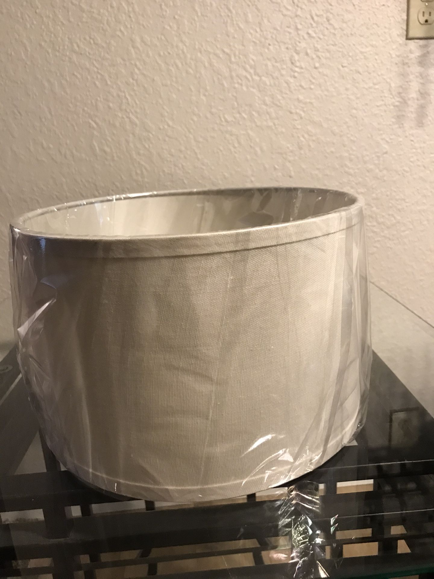Lamp shade 11” diameter x 7.5” t. Off white