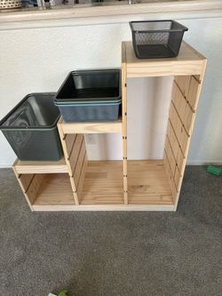 IKEA TROFAST Stair Step Storage Organizer w/ 7 Metal Mesh Bins