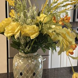 Gold Vase And Flower