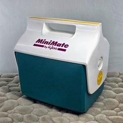 Vintage MiniMate by igloo Cooler - Teal/White/Yellow/Burgundy