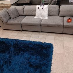 *Spooky Sale Event*---Hair-Raising Lima Adjustable Gray Fabric Sectional Sofa W/Ottoman---Delivery And Financing😉