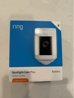 Ring Spotlight Cam Plus, Battery (newest model), Home or business security with HD video, Two-Way Talk, Color Night Vision, and Security Siren, White