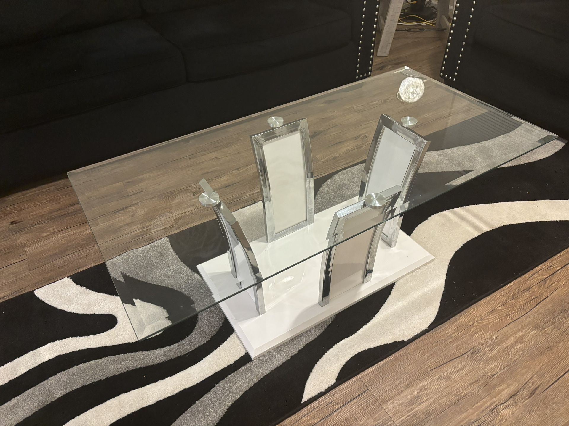 White Glass Coffee Table 