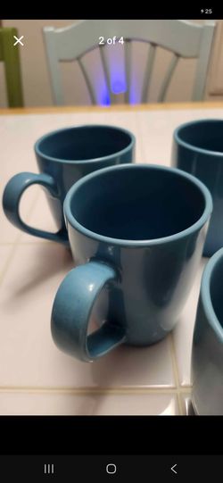 Set of 5 Blue Coffee Mugs