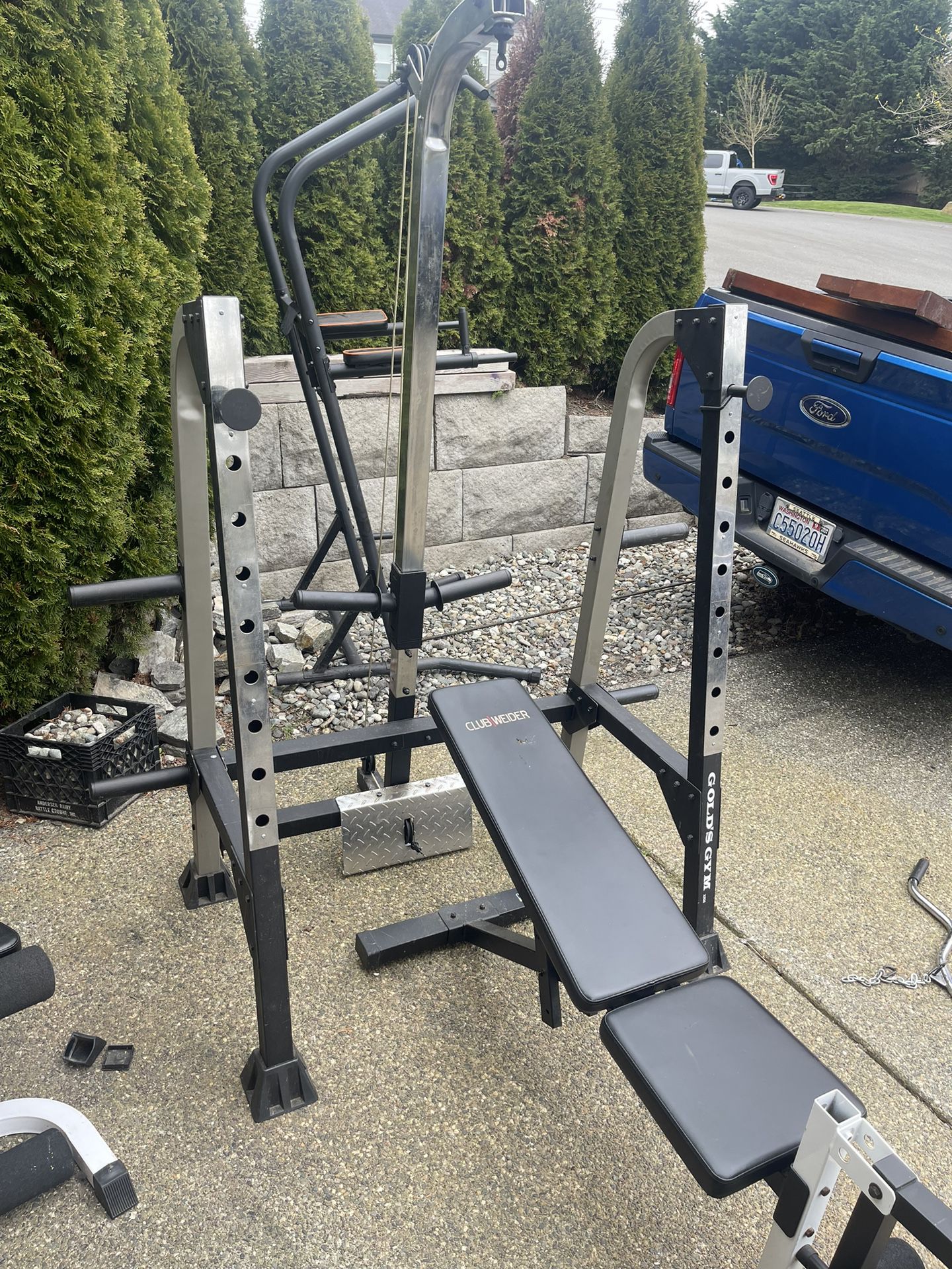 Olympic weights squat bench rack 