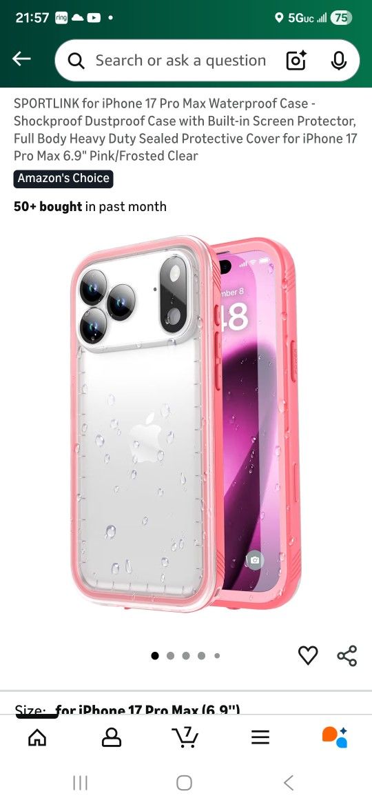 Waterproof case for Iphone 17promax
