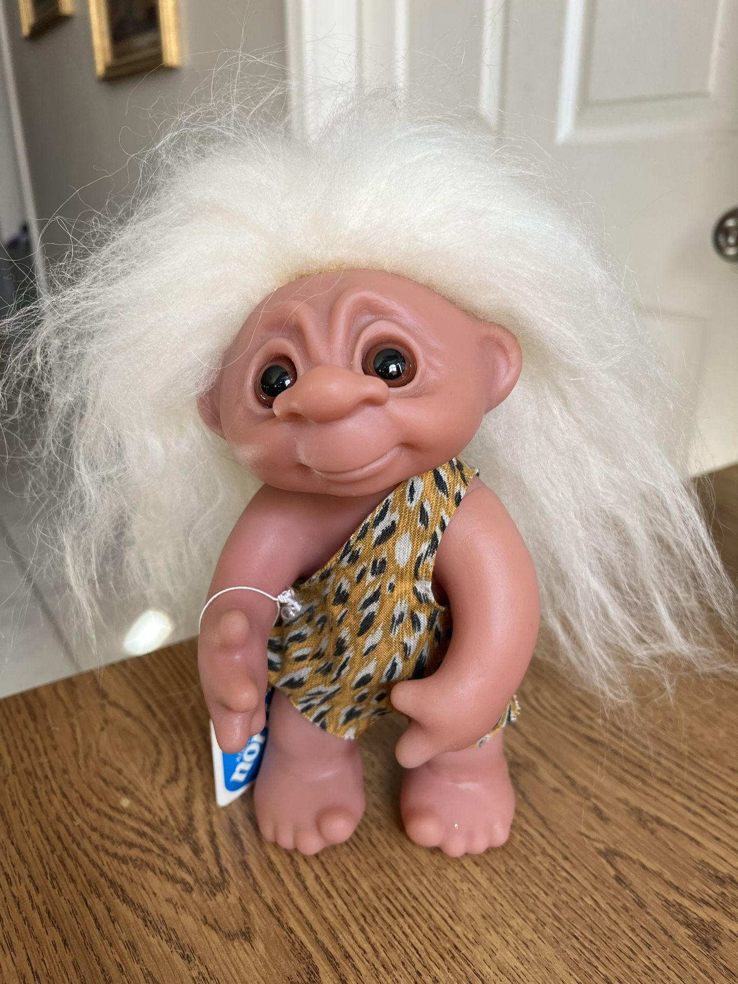 Vtg Large 1977/1985 Thomas DAM 9" Neander Troll Doll Marked Made In Denmark Tags