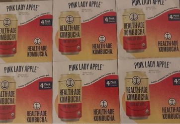 Health-Ade Kombucha Pink Lady Apple, 6 Cases (144 Cans)