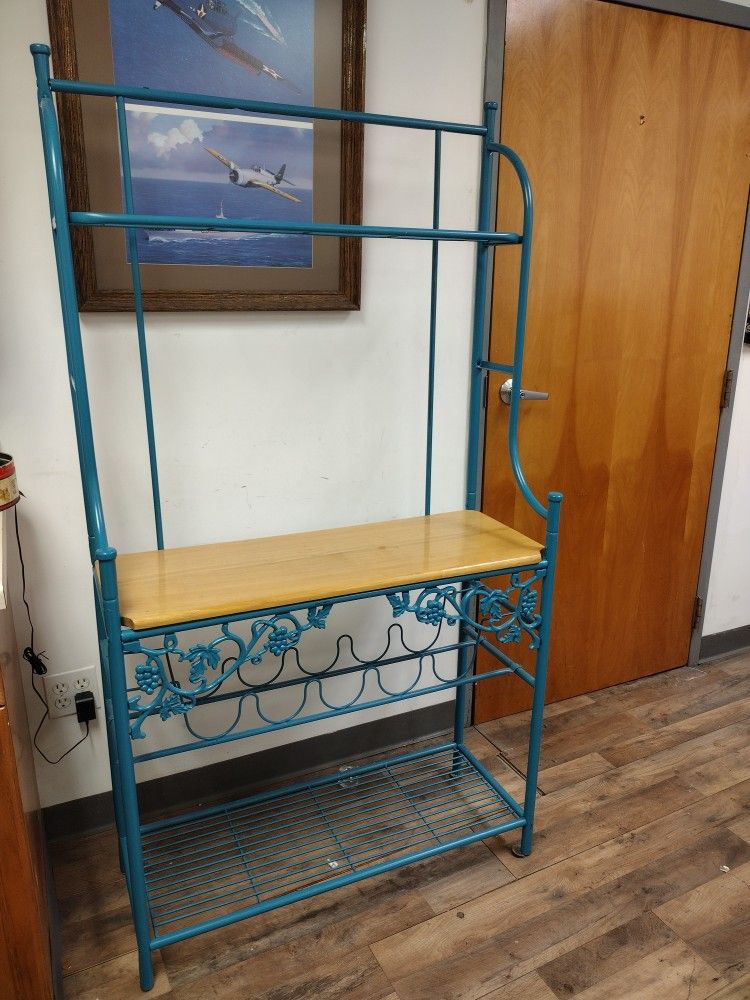 Beautiful Blue / Turquoise Bakers Rack Kitchen Shelving For Sale 🍽️


