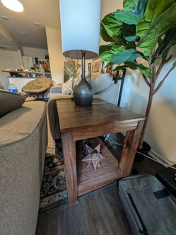 Antique wooden rustic end table