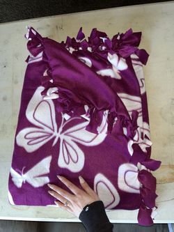 Butterfly handmade tie blanket 48” x  60” 