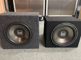 2 12inch dual subwoofers with boxes