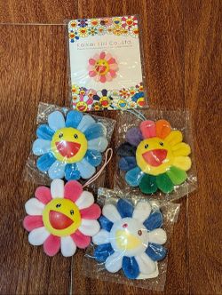 Authentic Murakami Multicolor Plush Flower Keychain from MOCA museum