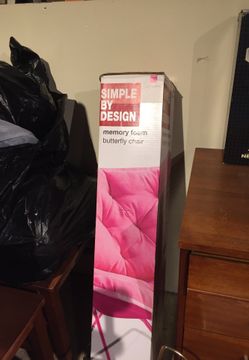 Memory foam butterfly chair pink new