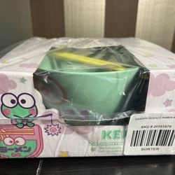 New Sanrio Keroppi Frog Ramen Bowl - Green with Chipsticks - Sealed