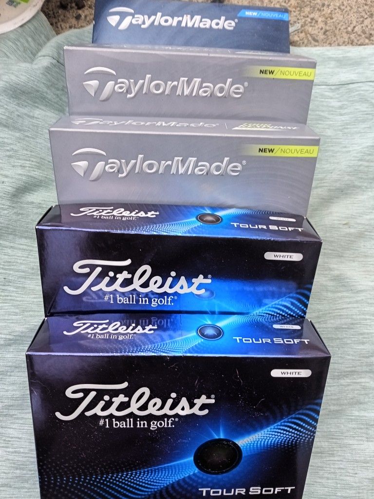 Brand New Golf Balls TaylorMade Distance Plus 15 Apiece, Titleiest Tour Softs, TaylorMade Tour Response Stripes. 20 For The Tour Response Stripes