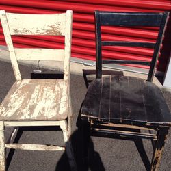 Antique wooden chairs.